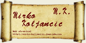 Mirko Koljančić vizit kartica